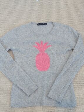 Hannah Rose Pineapple Cashmere Sweater- Sz Small